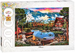Езеро в планината - Пъзел от 2000 части от колекция Art - пъзел