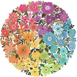 Кръг от цветя - Пъзел от 500 части в нестандартна форма - пъзел