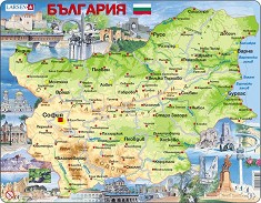 Карта на България - Образователен пъзел от 75 части в нестандартна форма - пъзел